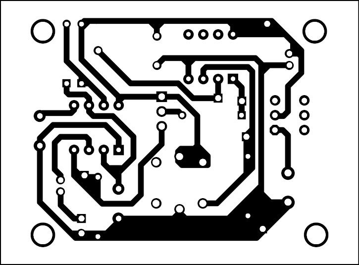 Fig. 2: Actual-size PCB pattern of the alarm circuit