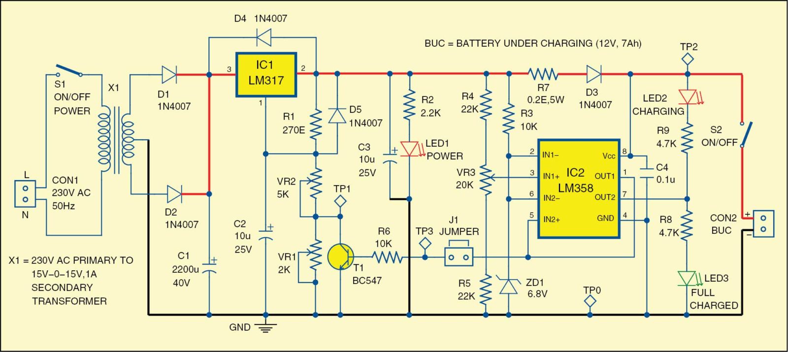 12V battery charger circuit