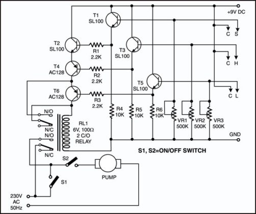 Water-Level Controller | Full Circuit Diagram with Explanation