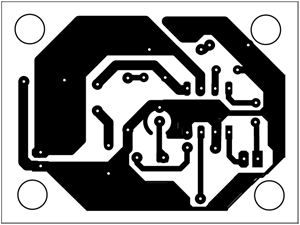 Fig. 7: Solder-side PCB layout for the audio amplifier circuit
