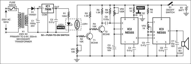 Fuse cum power failure indicator circuit