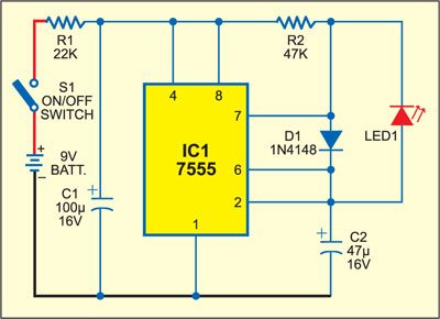Flashing LED circuit
