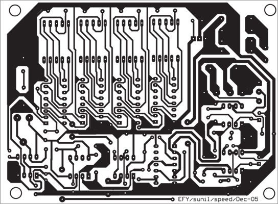 Fig. 4: Actual-size, single-side PCB layout for the speed checker