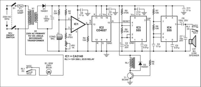 Sound Operated Intruder Alarm | Detailed Project Available