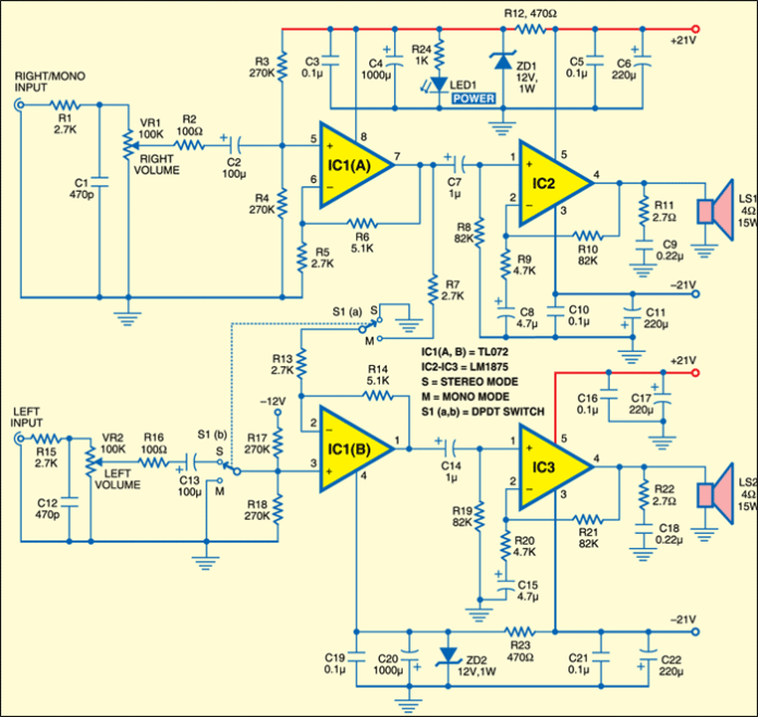 100w Car Subwoofer Amplifier Circuit Diagram