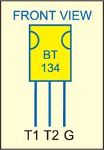 Fig. 3: Pin configuration of BT134