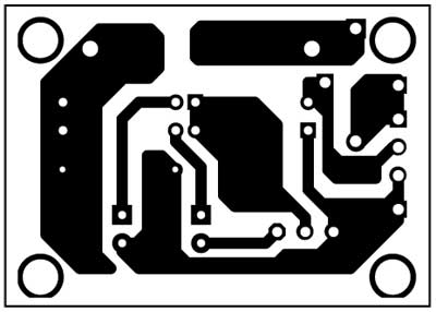 Fig. 3: An actual-size, single-side PCB for the earth fault indicator