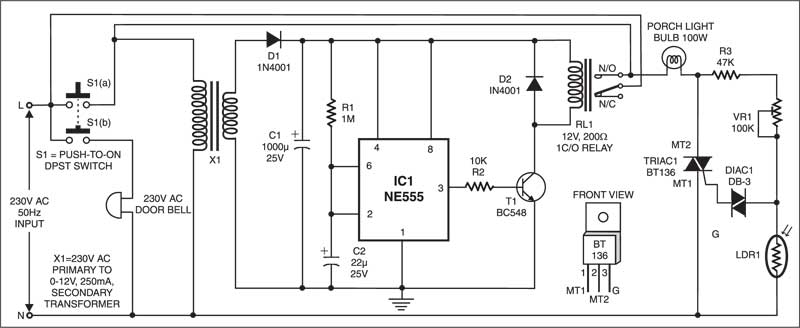 Circuit for Doorbell-Controlled Porchlight