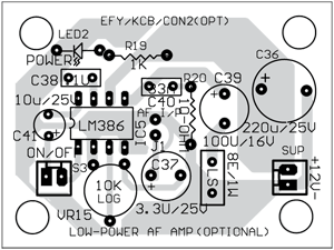Fig. 8: Components layout for the PCB in Fig. 7