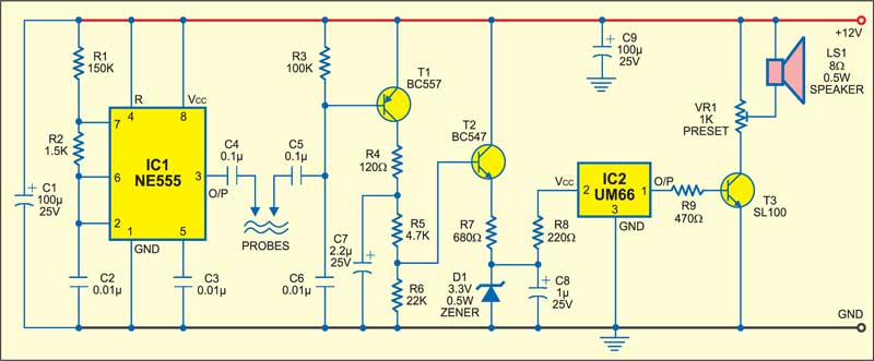 Fig. 2: Liquid level alarm