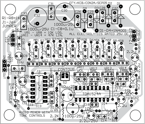 Audio Mixer With Multiple Controls Full Circuit Diagram Available