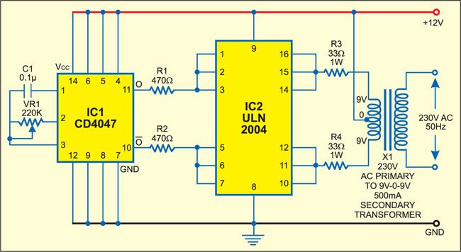DC To AC Converter  Simple Low Power Inverter Circuit