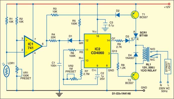 Street Light Controller Circuit with Effective Switching