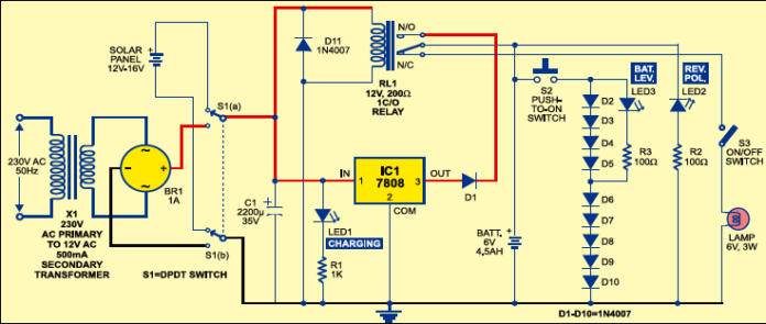 Solar Lighting System | Detailed Circuit Diagram Available