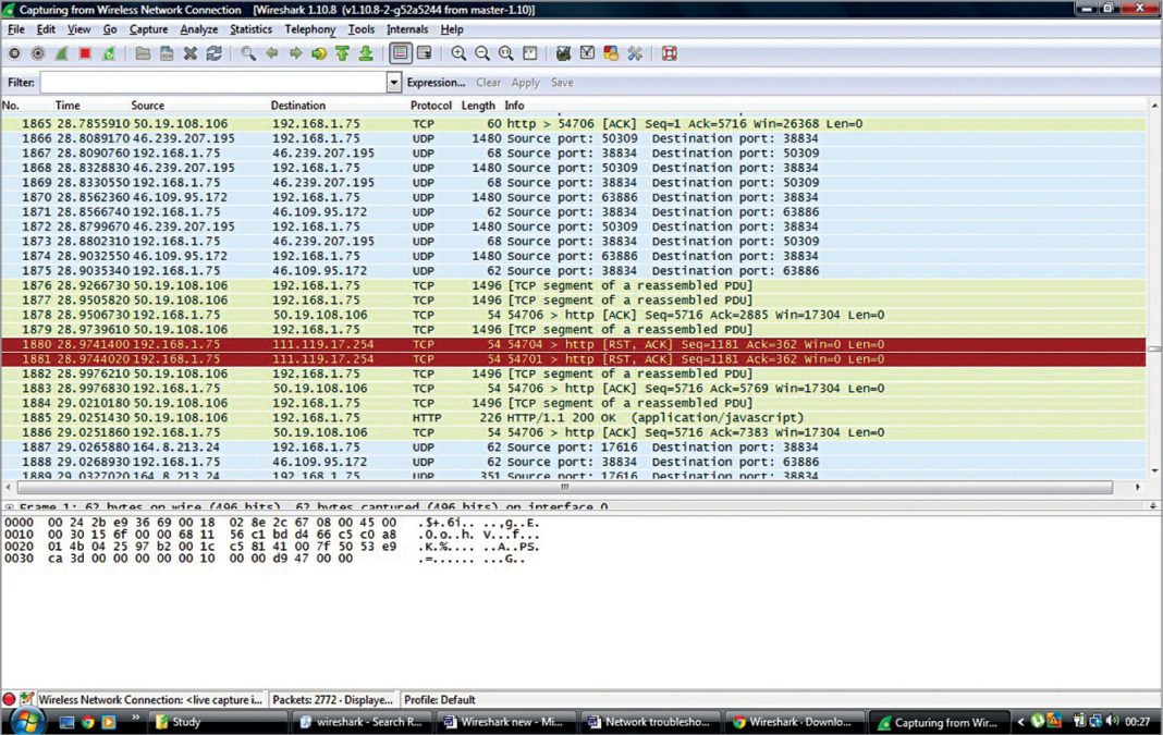 how to start wireshark packet sniffer