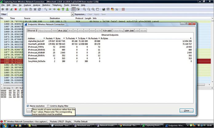 wireshark mac address device