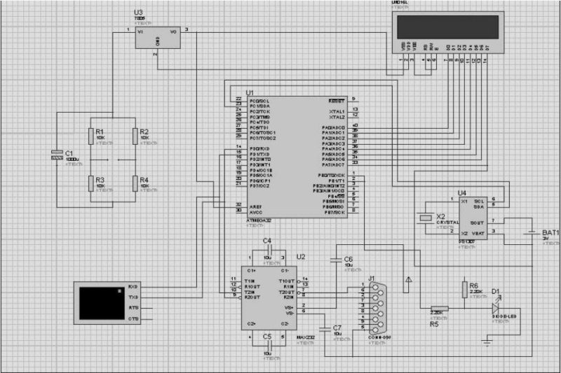 RFID attendance system circuit built in proteus