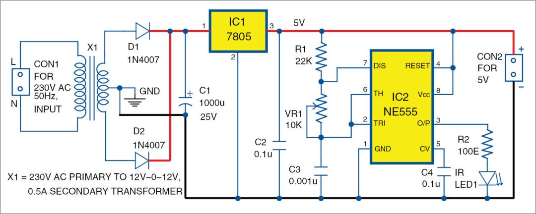 fig 1Fig. 1: Circuit of the IR transmitter unit