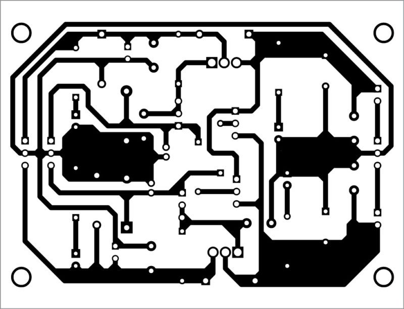Fig. 3: An actual-size, PCB pattern for the universal power supply