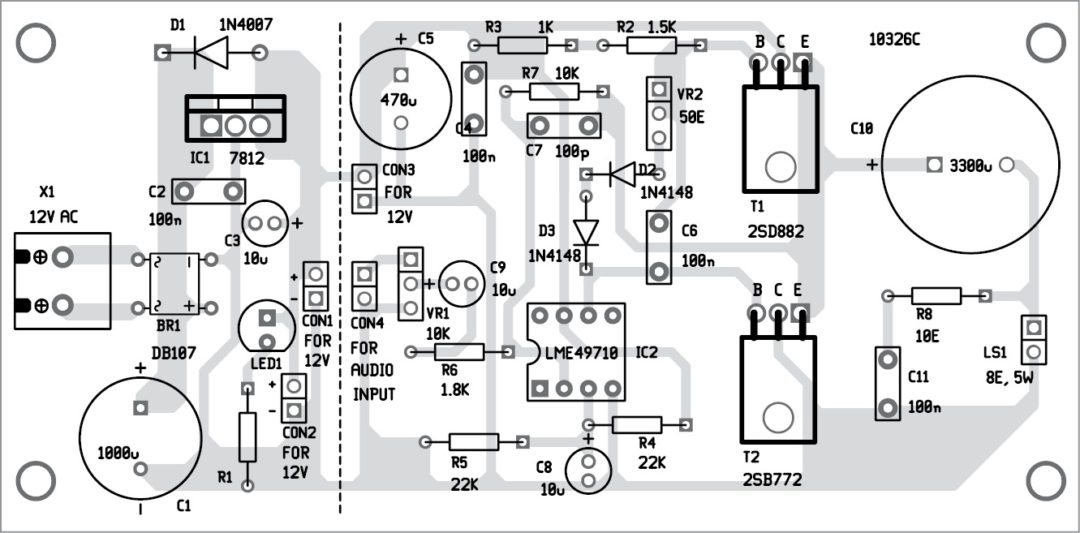 Fig. 4: Component layout of the PCB