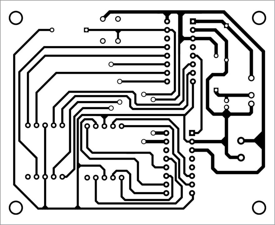 Fig. 5: Actual-size PCB pattern of the receiver circuit