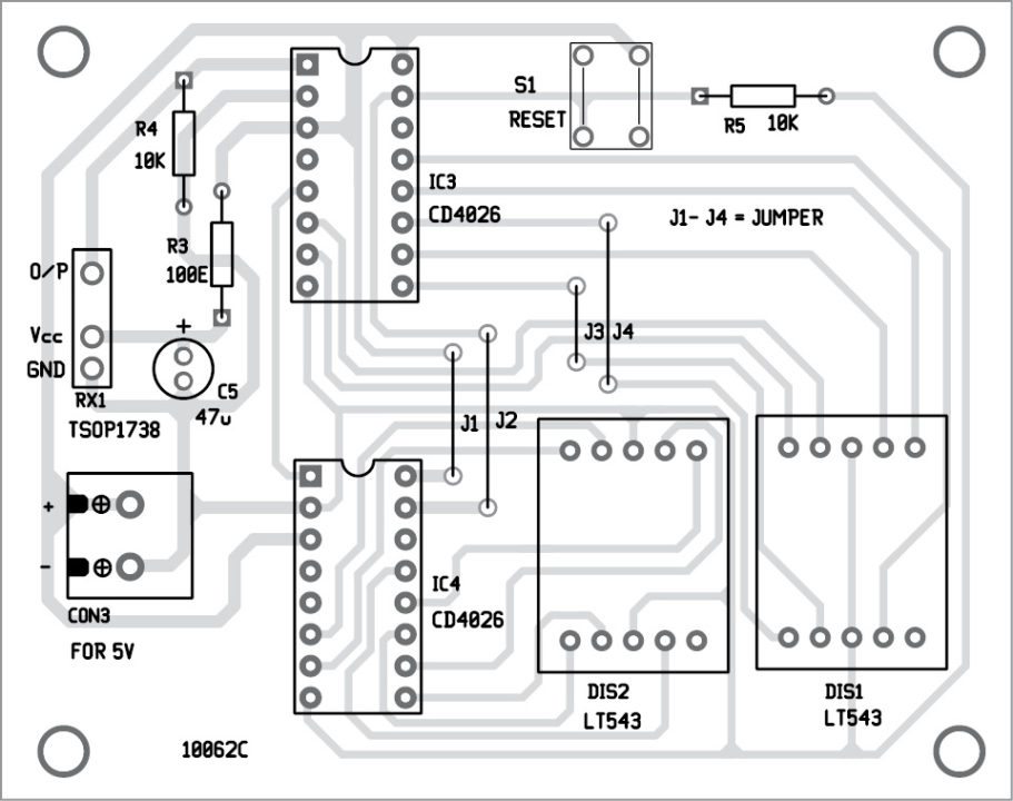 Fig. 6: Component layout for the PCB in Fig. 5