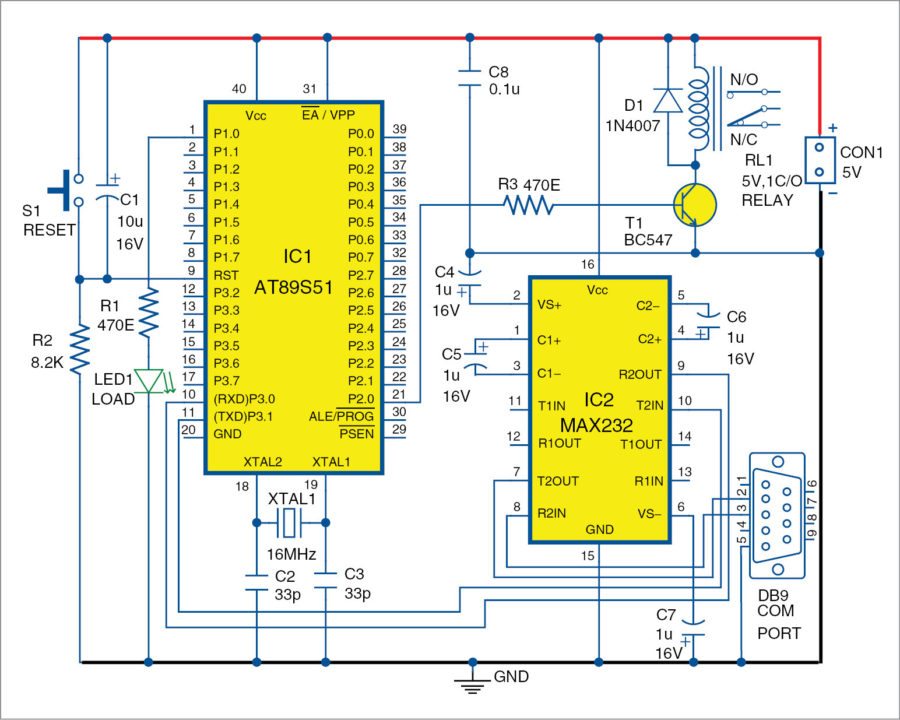 Fig. 7: Circuit diagram of the sound operated device control system