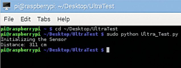 Output screen of Raspi terminal window