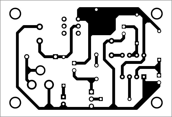 Actual-size PCB layout of the vibration sensor