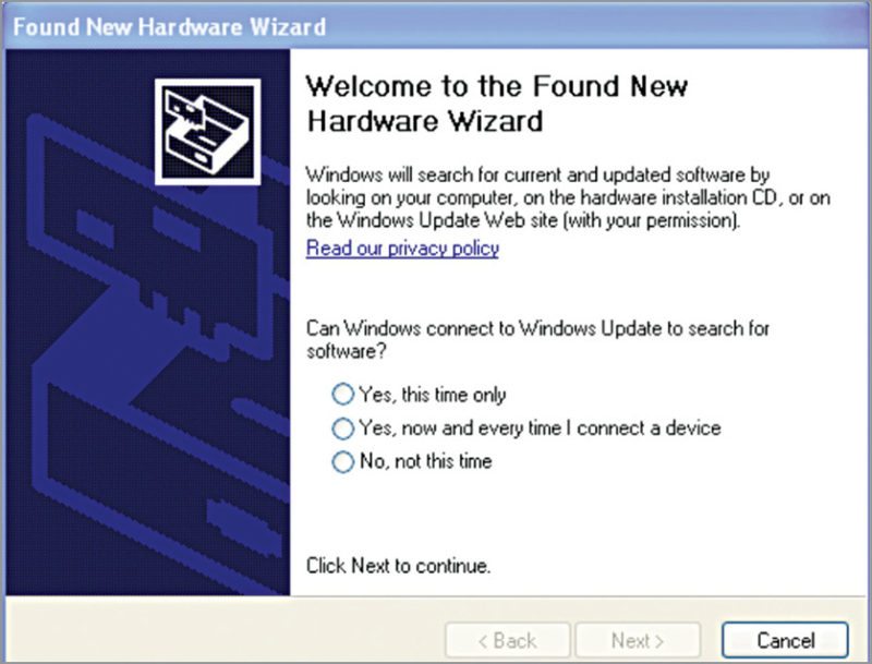 Fig. 6: Hardware Wizard screen