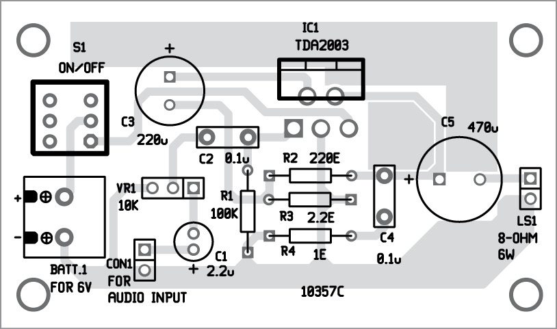 3W/6W Audio Amplifier using TDA2003 | Detailed Circuit Available