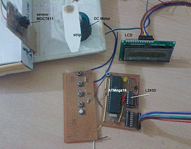 Author’s prototype with motor-sensor arrangement