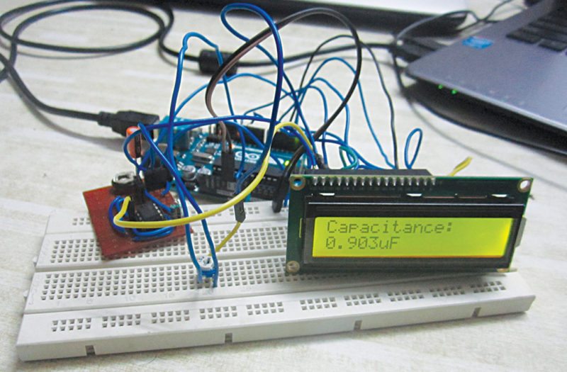 Authors’ prototype of Arduino based digital capacitance meter