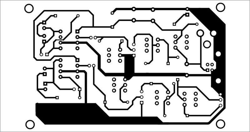PCB layout of the stereo amplifier for portable devices