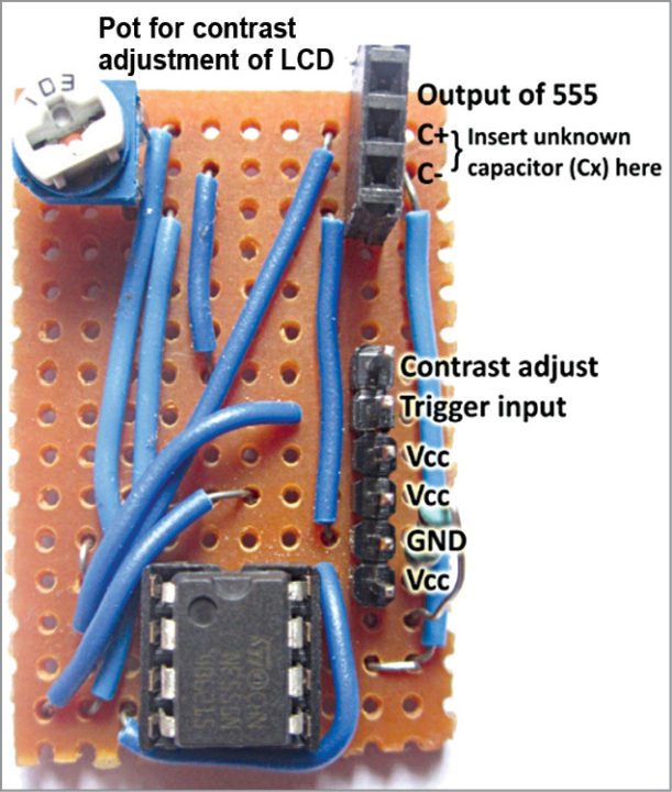 NE555 timer connection in authors’ breakout board