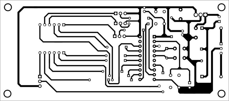 PCB layout of the precision stopwatch