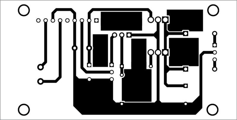 PCB layout of the 3W audio amplifier