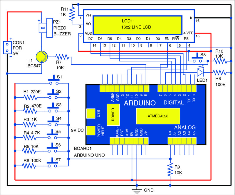 Circuit diagram of the tone generator system