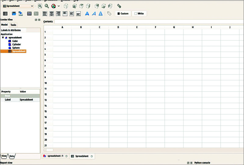 A new spreadsheet view tool allows users to place a range of cells from a spreadsheet on a Drawing page (Image courtesy: www.freecadweb.org)