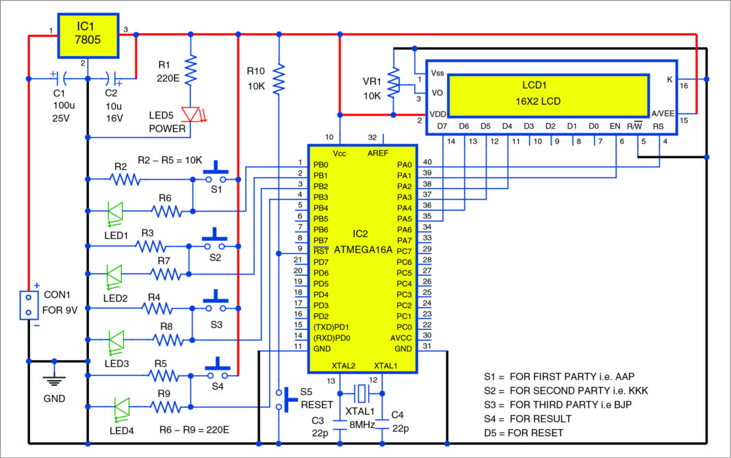 Voting Machine Using Avr Microcontroller Full Electronics Project 7375