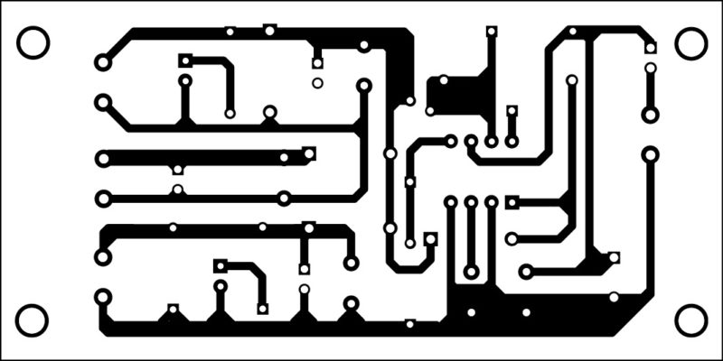 Actual-size PCB layout of the DC-to-DC converter