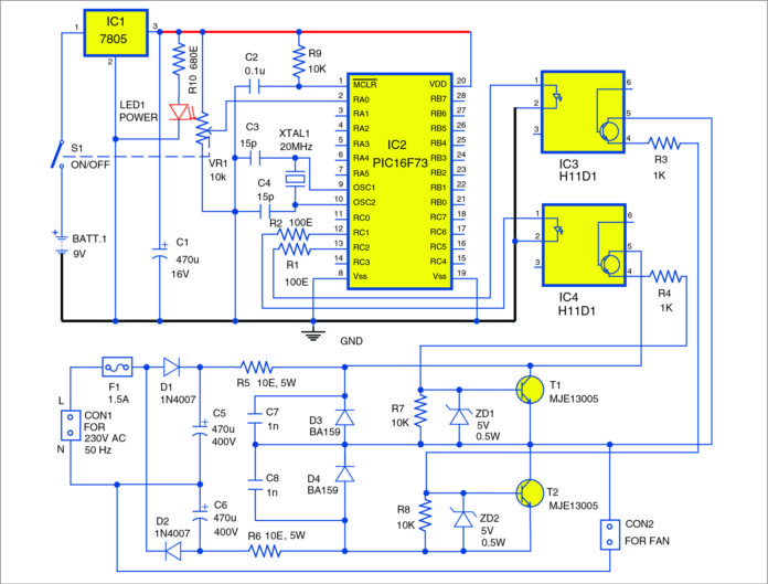 Fan Speed Regulator Using PIC16F73 | Full Project Available