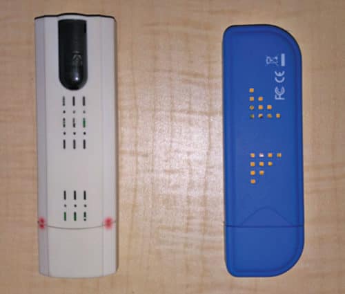 RTL-SDR dongle type—DVB-T2 (left) dongle and DVB-T (right) dongle
