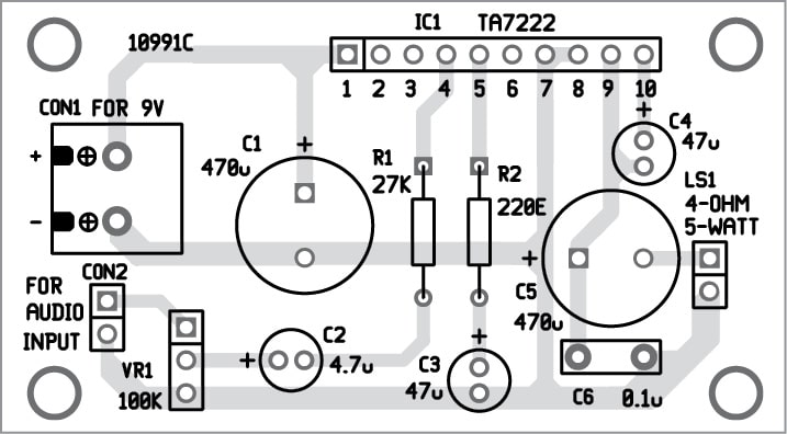 5-Watt Mono Audio Amplifier Using TA7222 | Full Electronics Project