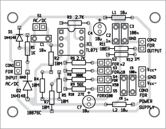 Active Probe With High Input Impedance And Selectable Gain | DIY