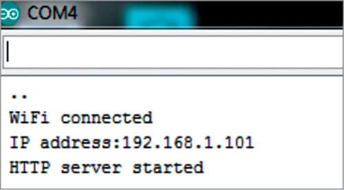 Fig. 3: IP address allocated to WeMos D1 board