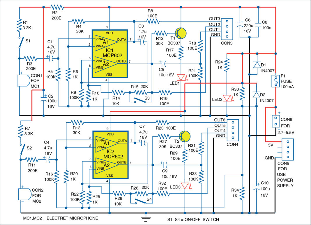 Department Of Eee Adbu Eee World Dual Microphone Preamplifier For Adc Mcu And Arduino 3459