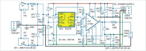 High Impedance Differential Probe For Oscilloscopes & Multimeters