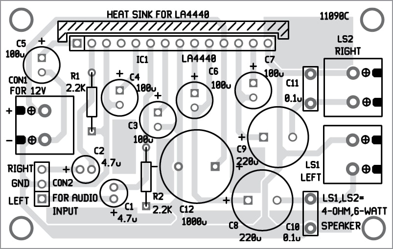 6W+6W Stereo Amplifier Using LA4440 | Full Electronics Project