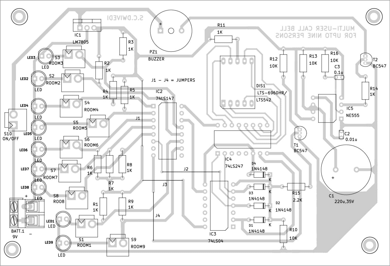 Multi-User Call Bell For Up To Nine Persons | Full DIY Project